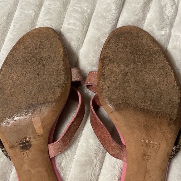 Gucci Y2K Pink Monogram Strappy Kitten Heels | Size 8 - Picture 14 of 14